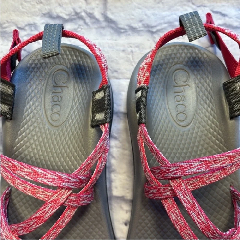 Chaco Girls ZX/1 Ecotread Sport Sandals Pink and Gray Like New Kids Size 3